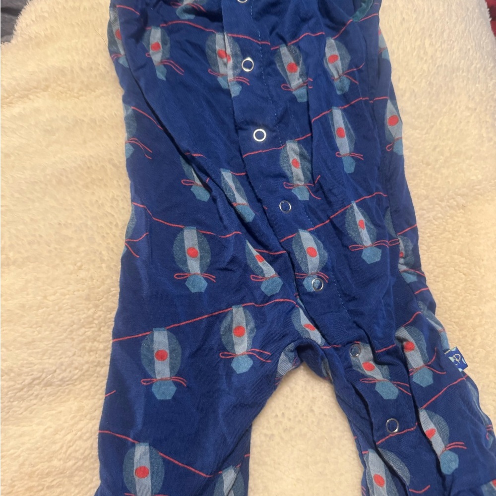 Blue Baby Romper with Airplane Print lot of KickeePants and other baby clothes